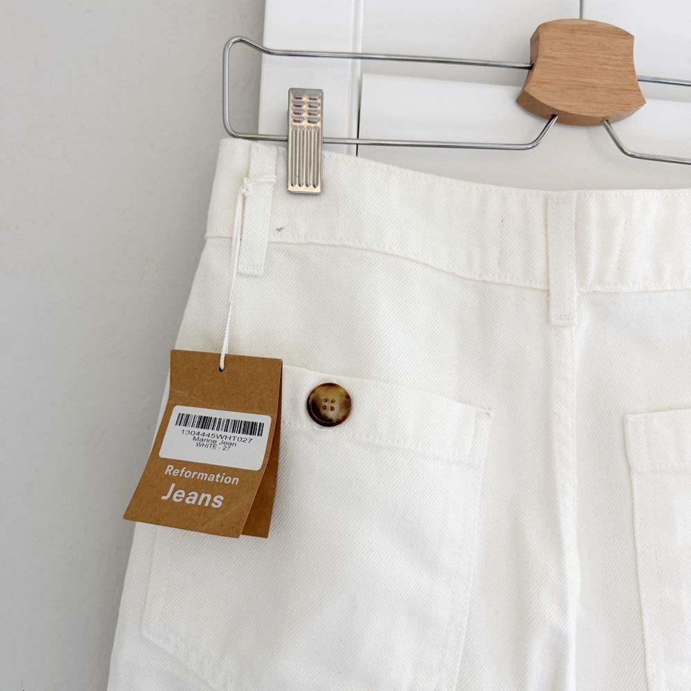 NWT Reformation High Waisted Marine Jean in White Size 27 - Picture 10 of 12